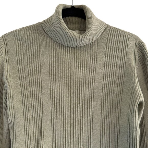 Tommy Hilfiger Sweater Women's Large Green Turtleneck Knit Long Sleeve Sweater - Picture 3 of 10